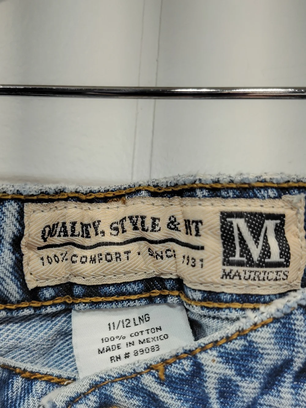 Vintage Maurices 100% Cotton Distressed Bootcut Jeans 11/12 Long LNG 11 12
